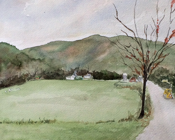 Road Work Watercolor, 8x10