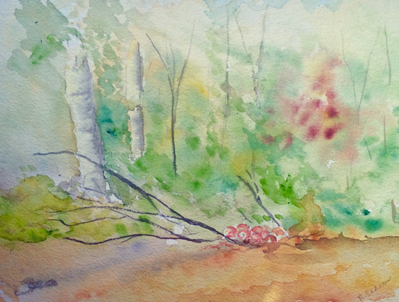 Good Year for Deer, Watercolor 9x12