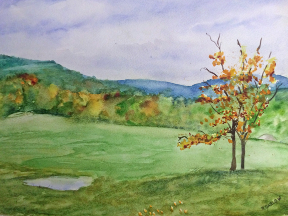 My Giverny Watercolor, 12 x 16